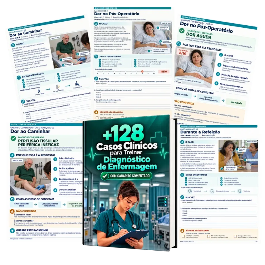 +128 Casos Clínicos para Treinar Diagnóstico de Enfermagem com Gabarito Comentado